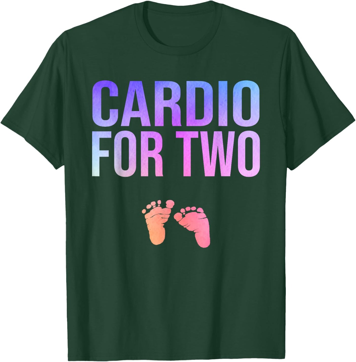 Cardio For Two Funny Pregnancy Workout T-Shirt - T-Shirt | Forest