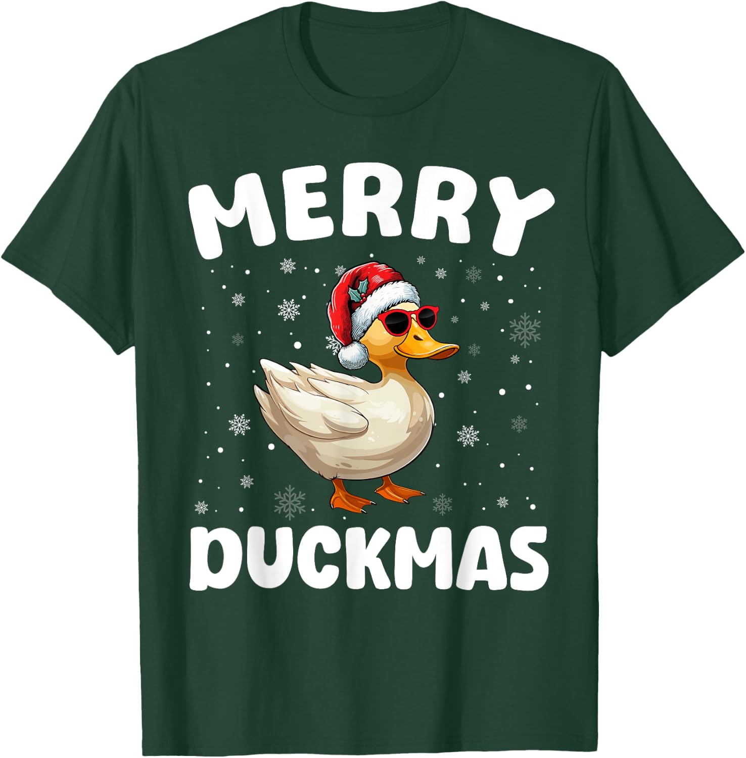 Merry Christmas Duck Merry Duckmas Funny Boy Girl Kids T-Shirt - T-Shirt | Forest