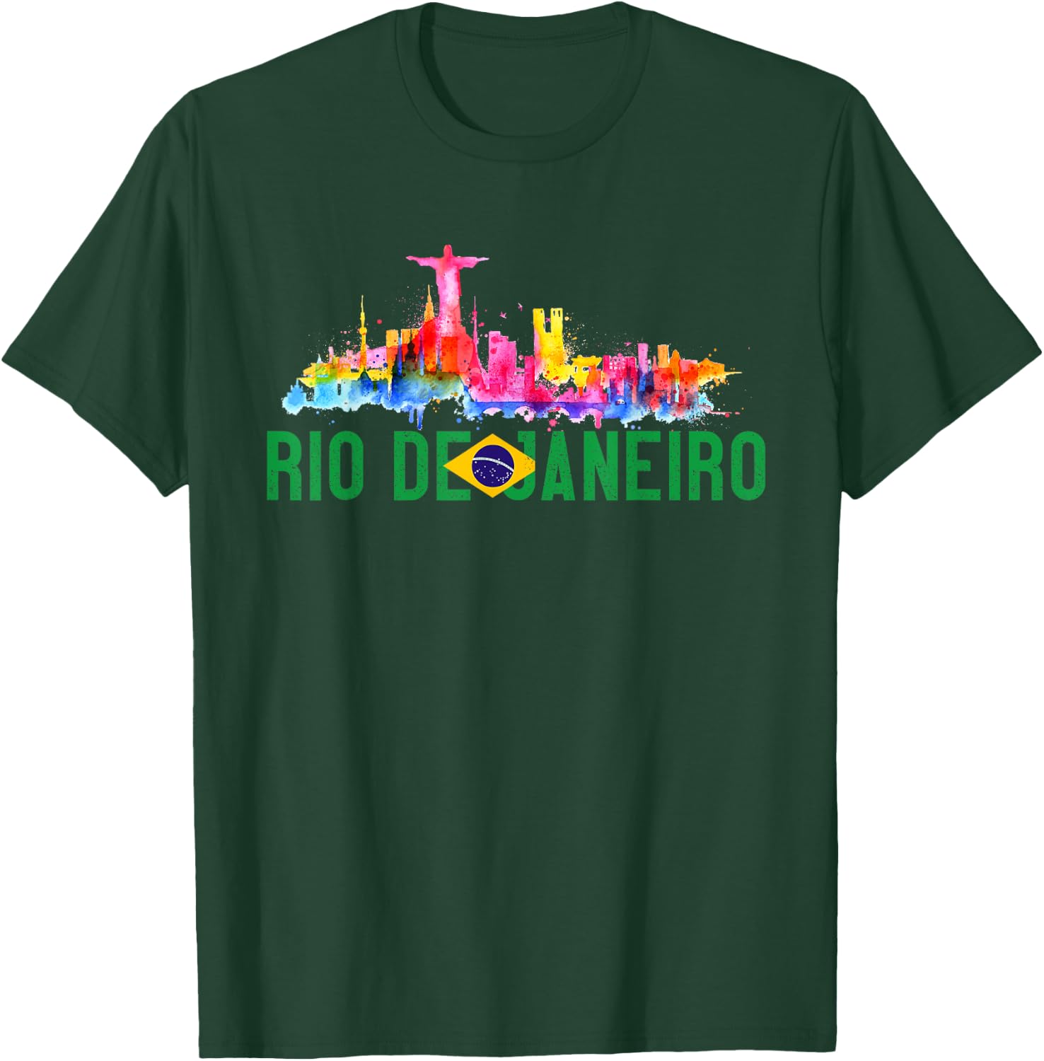 Rio De Janeiro Sugarloaf Mountain Christ The Redeemer Statue T-Shirt - T-Shirt | Forest