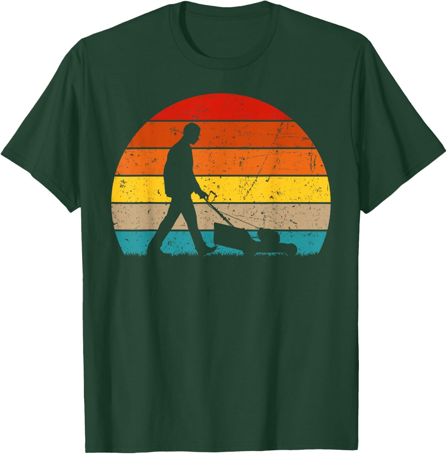 Cool Vintage Landscaper Art Dad Lawn Mower Lawn Care T-Shirt - T-Shirt | Forest