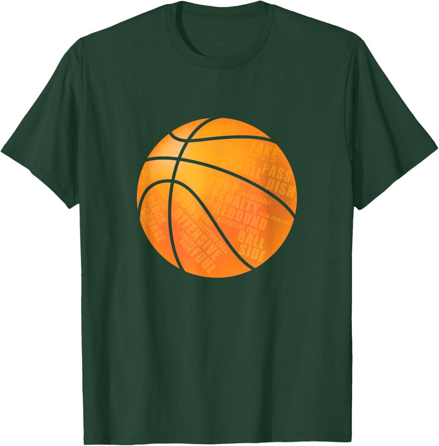 Basketball T Shirt With Basketball Terms On Them T-Shirt - T-Shirt | Forest