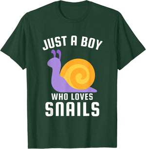 Just a Boy Who Loves Snails T-Shirt - T-Shirt | Forest