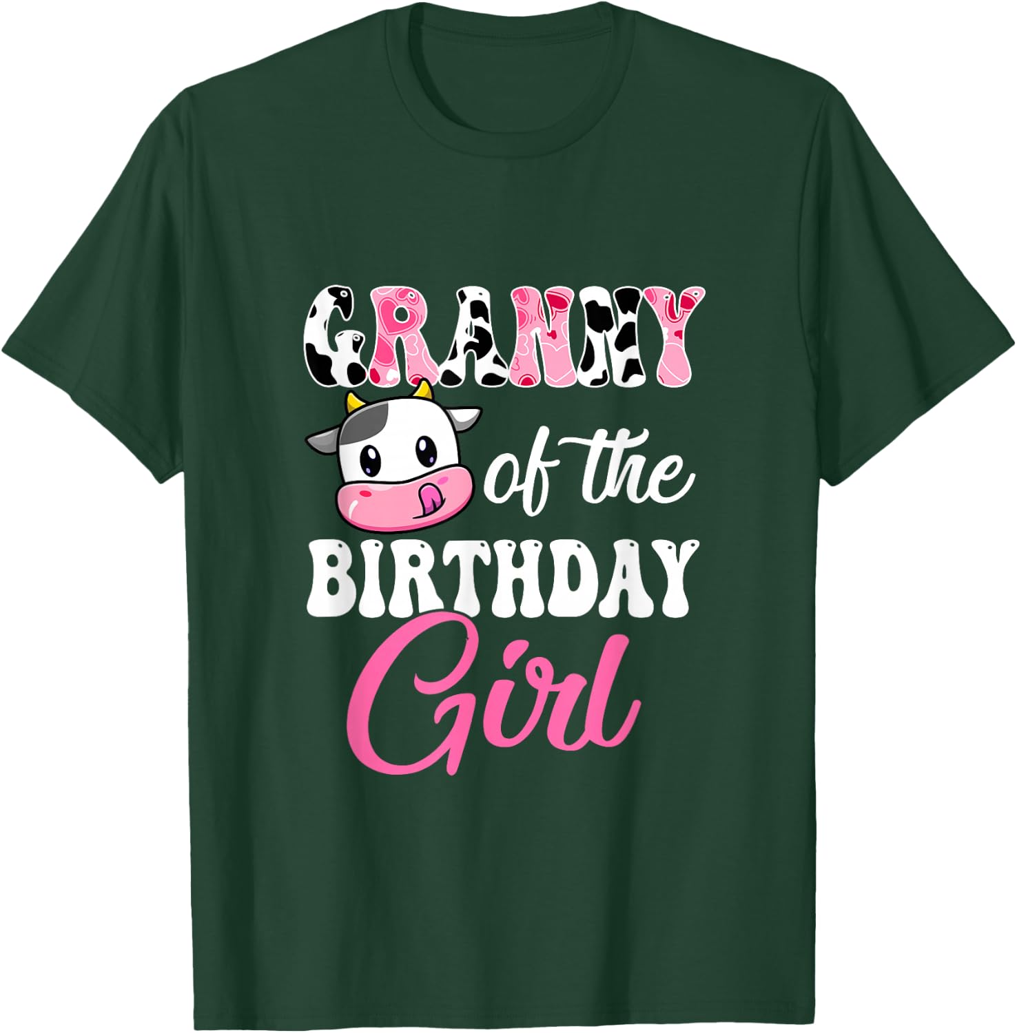 Granny Of The Birthday Girl Farm Cow 1St Birthday Girl T-Shirt - T-Shirt | Forest