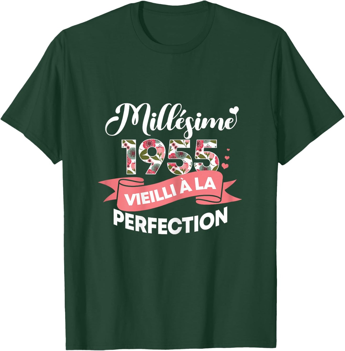 Vintage 1955 Gift 69 Years Woman Birthday Humour , Black T-Shirt - T-Shirt | Forest