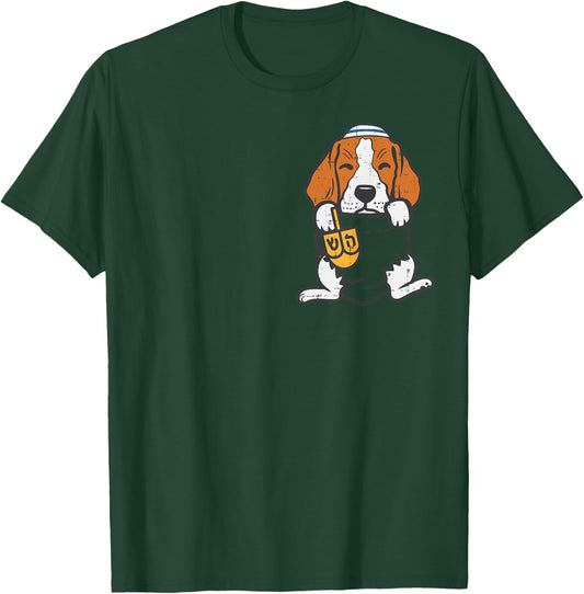 Jewish Pocket Dog Beagle Hanukkah Pajamas Chanukah PJs Women T-Shirt - T-Shirt | Forest