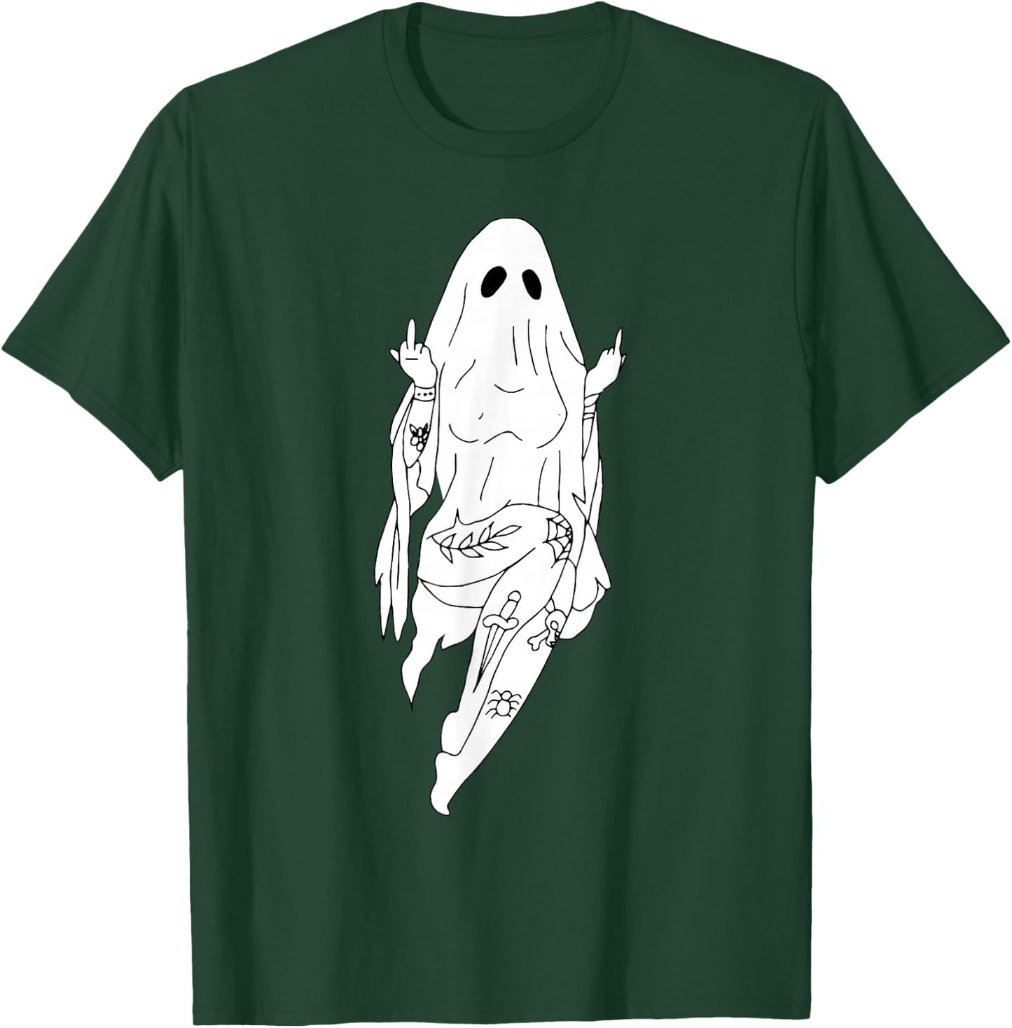 Middle Finger Sexy Boo Funny Halloween Sexy Ghost T-Shirt - T-Shirt | Forest