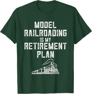 Retirement Model Train Enthusiasts Model Railroad Collector T-Shirt - T-Shirt | Forest