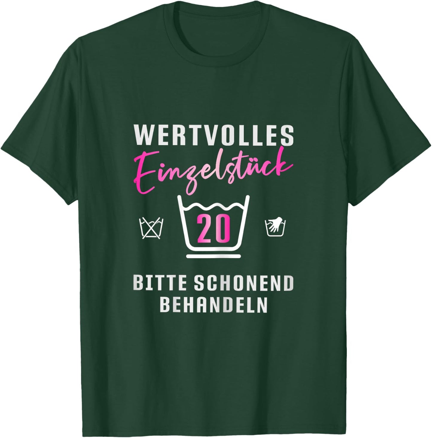 Damen 20ter Geburtstag Waschsymbole Geschenk zum 20. Geburtstag T-Shirt - T-Shirt | Forest