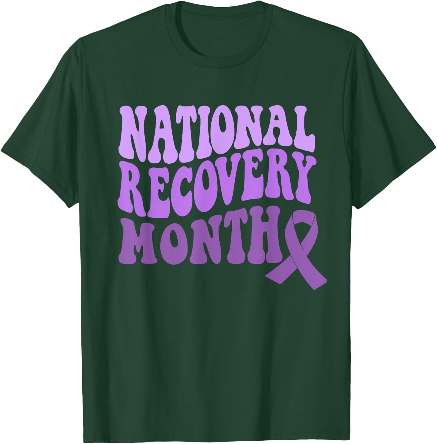 National Recovery Month Warrior Addiction Recovery Awareness T-Shirt - T-Shirt | Forest