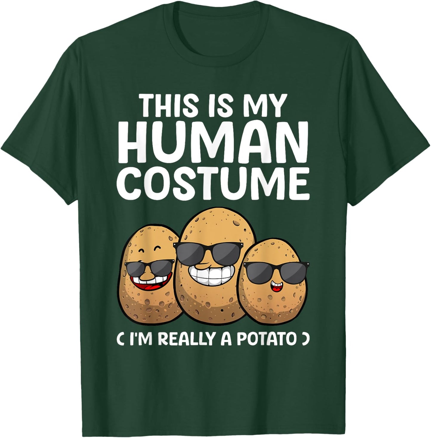 Funny Potato Costume Women Kids Adult Potato Novelty T-Shirt - T-Shirt | Forest