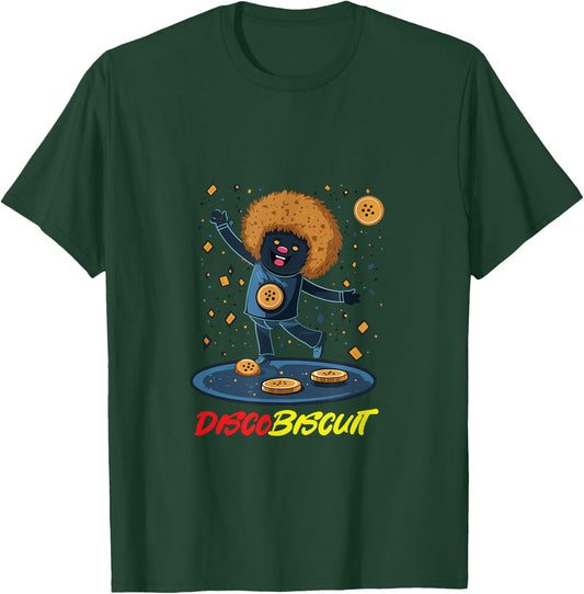 Disco Biscuit - 90s Rave-Inspired Dancing Cookie T-Shirt - T-Shirt | Forest