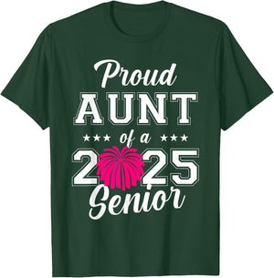 Senior Cheerleader Aunt Cheer Class Of 2025 Graduation Women T-Shirt - T-Shirt | Forest