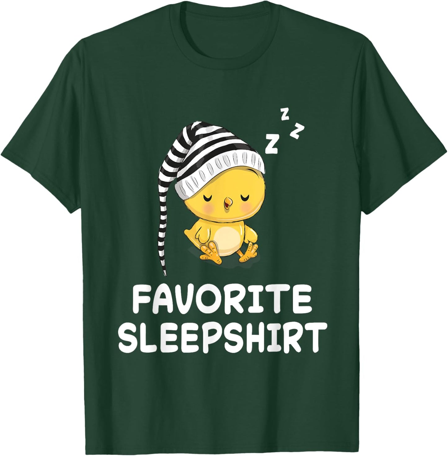 Chick Chicken Nap Sleeping Sleep Pajama Nightgown T-Shirt - T-Shirt | Forest