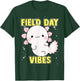 Field Day Vibes Shirt Axolotl Kids Last Day of School Yellow T-Shirt - T-Shirt | Forest