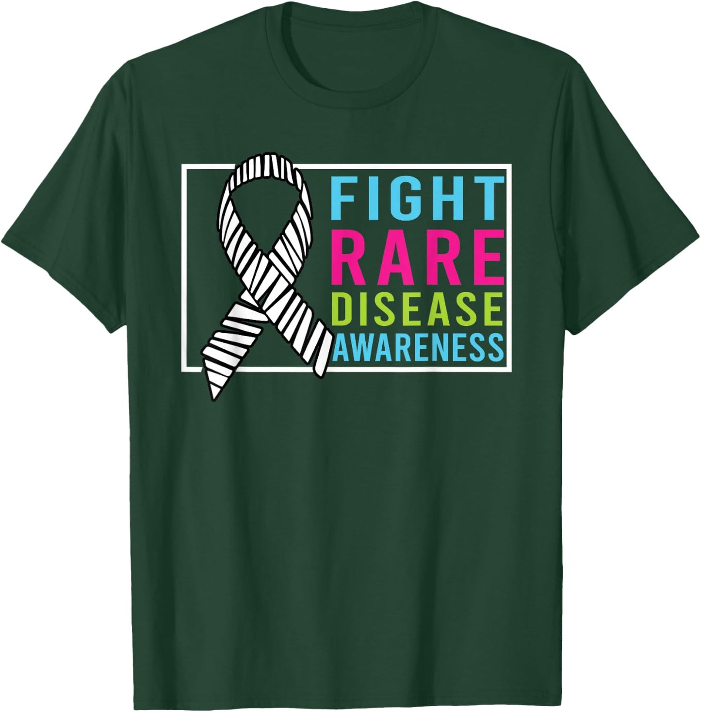 Fight Rare Disease Awareness Day Zebra Ribbon T-Shirt - T-Shirt | Forest