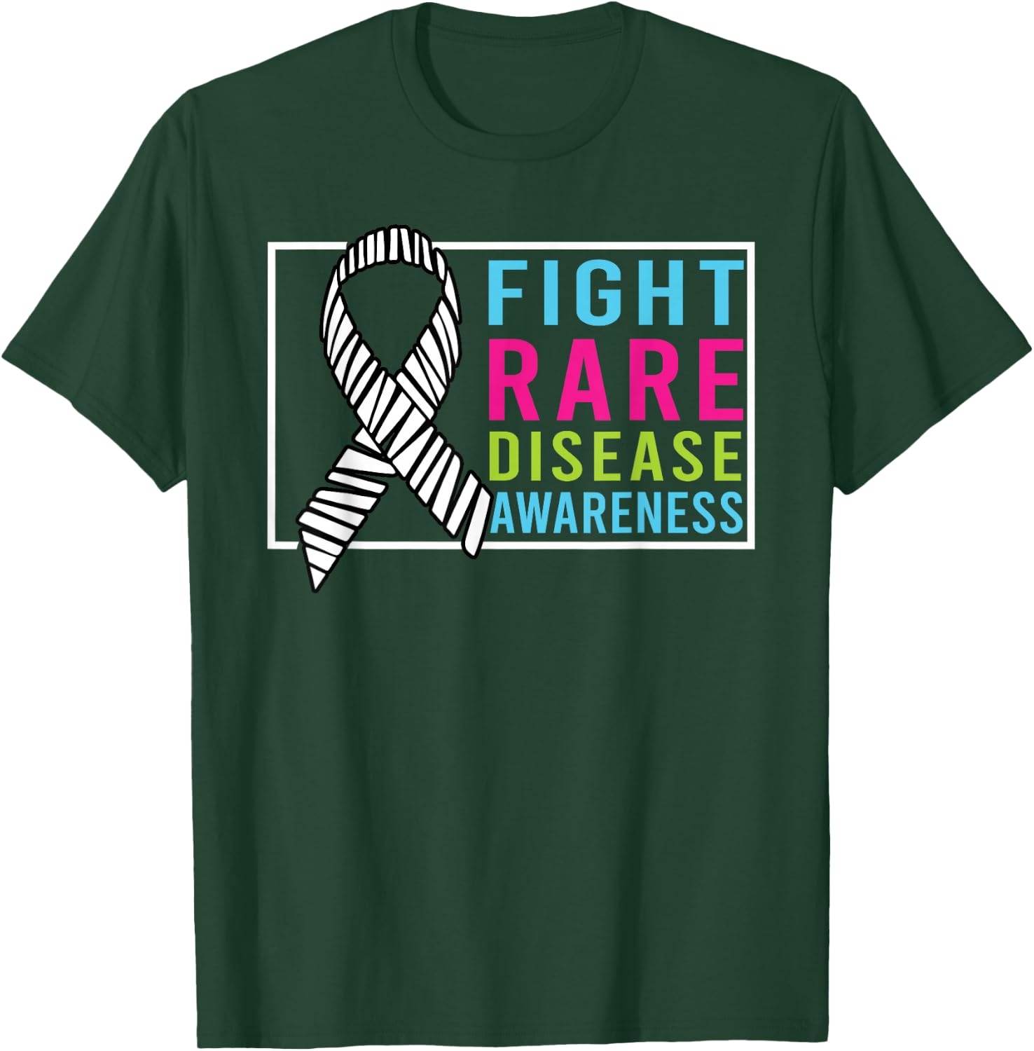 Fight Rare Disease Awareness Day Zebra Ribbon T-Shirt - T-Shirt | Forest