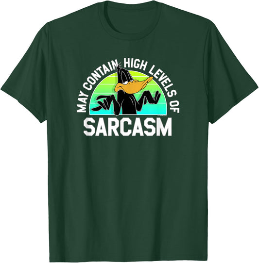 Looney Tunes Daffy Duck Contains High Levels of Sarcasm T-Shirt - T-Shirt | Forest