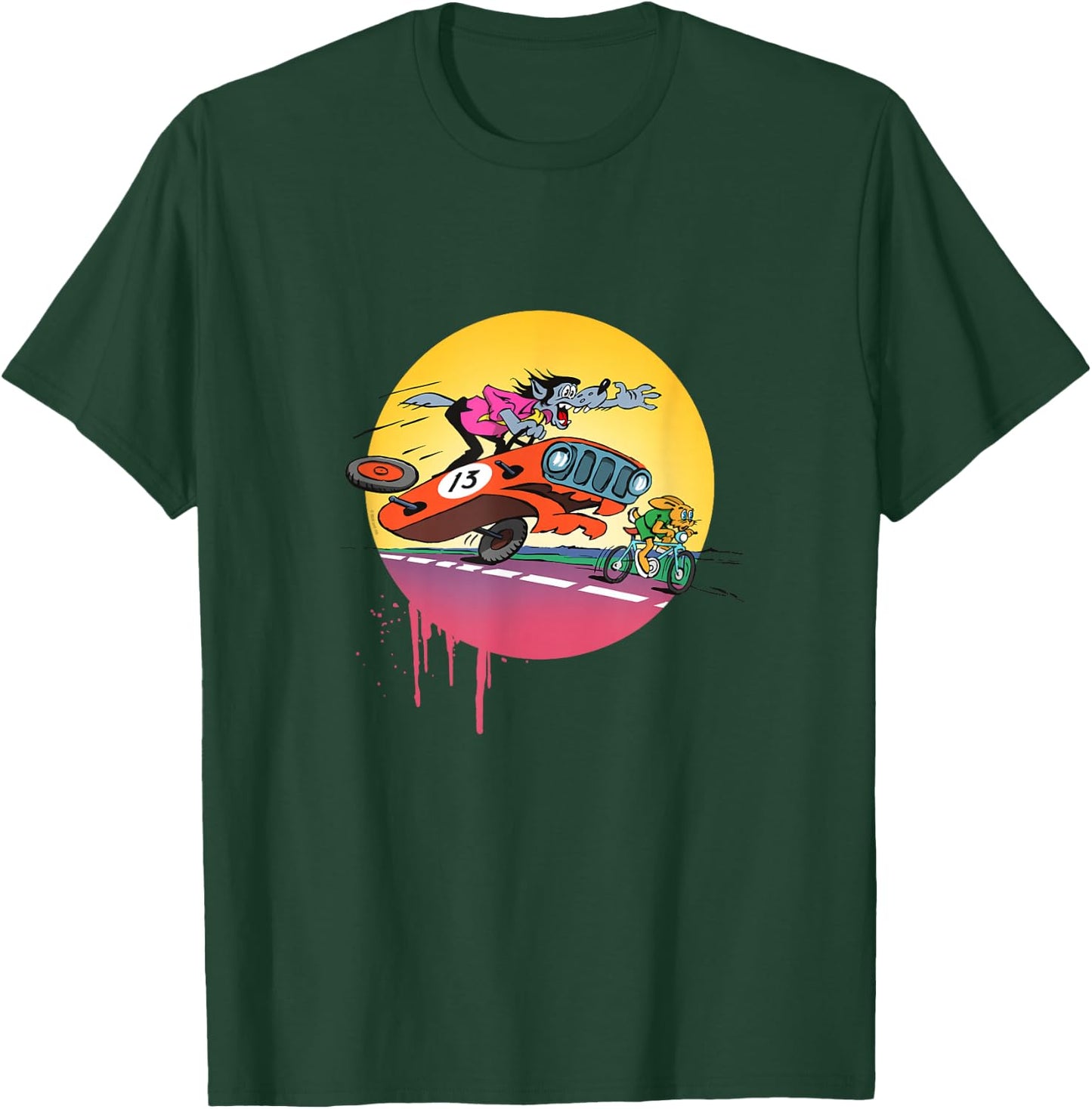 Hase & Wolf - Nu, pogodi! Hase & Wolf - Nu pogodi! Autojagd T-Shirt - T-Shirt | Forest