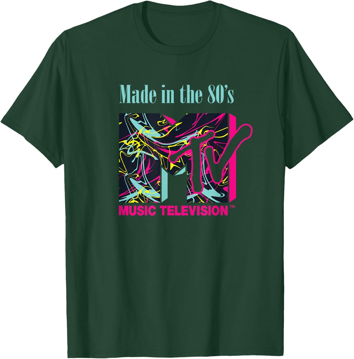Mademark x MTV - The Official MTV Logo with Abstract Funky New Wave Lines T-Shirt - T-Shirt | Forest