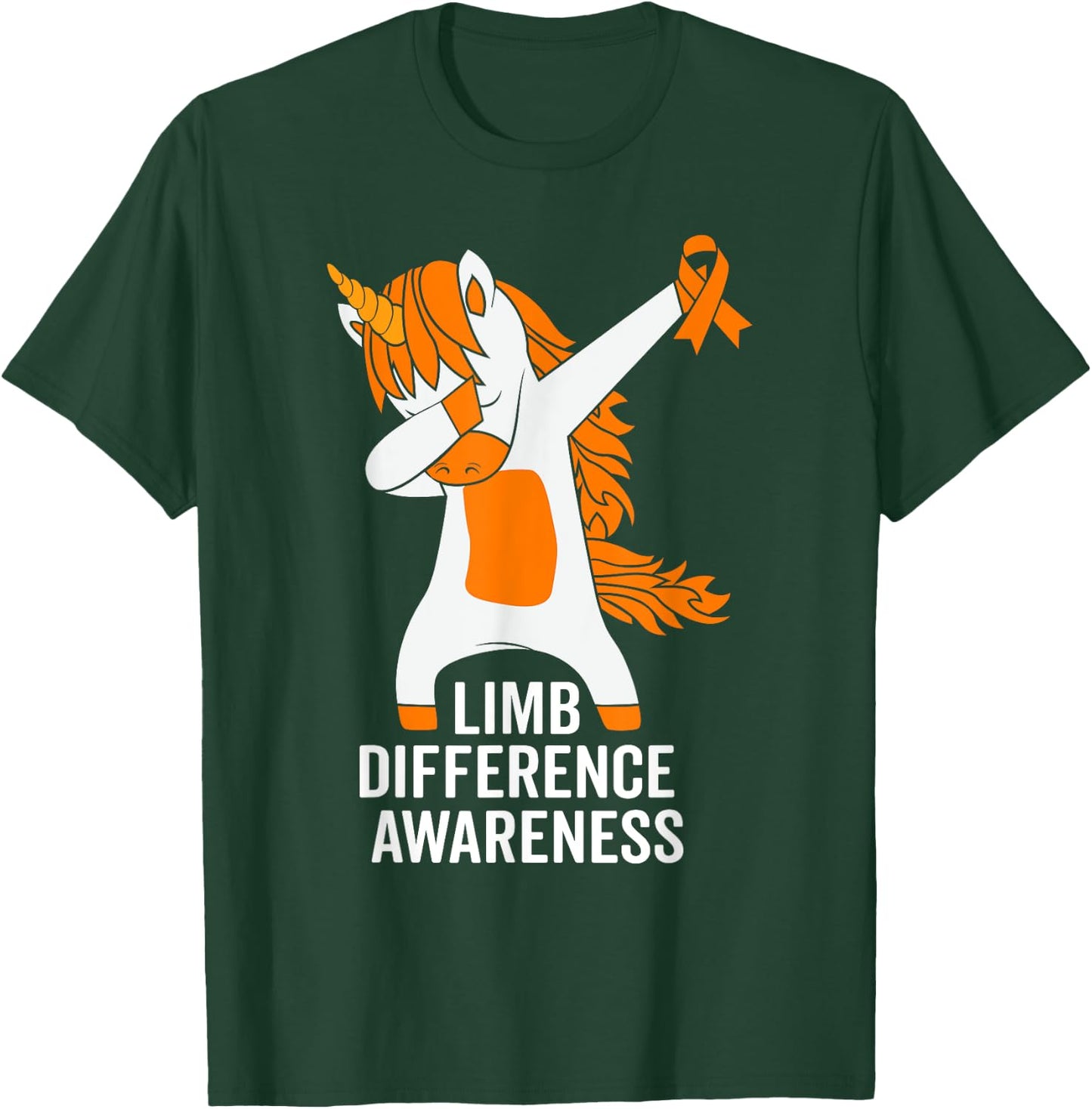 Limb Difference Awareness Month Unicorn Amputee Awareness T-Shirt - T-Shirt | Forest