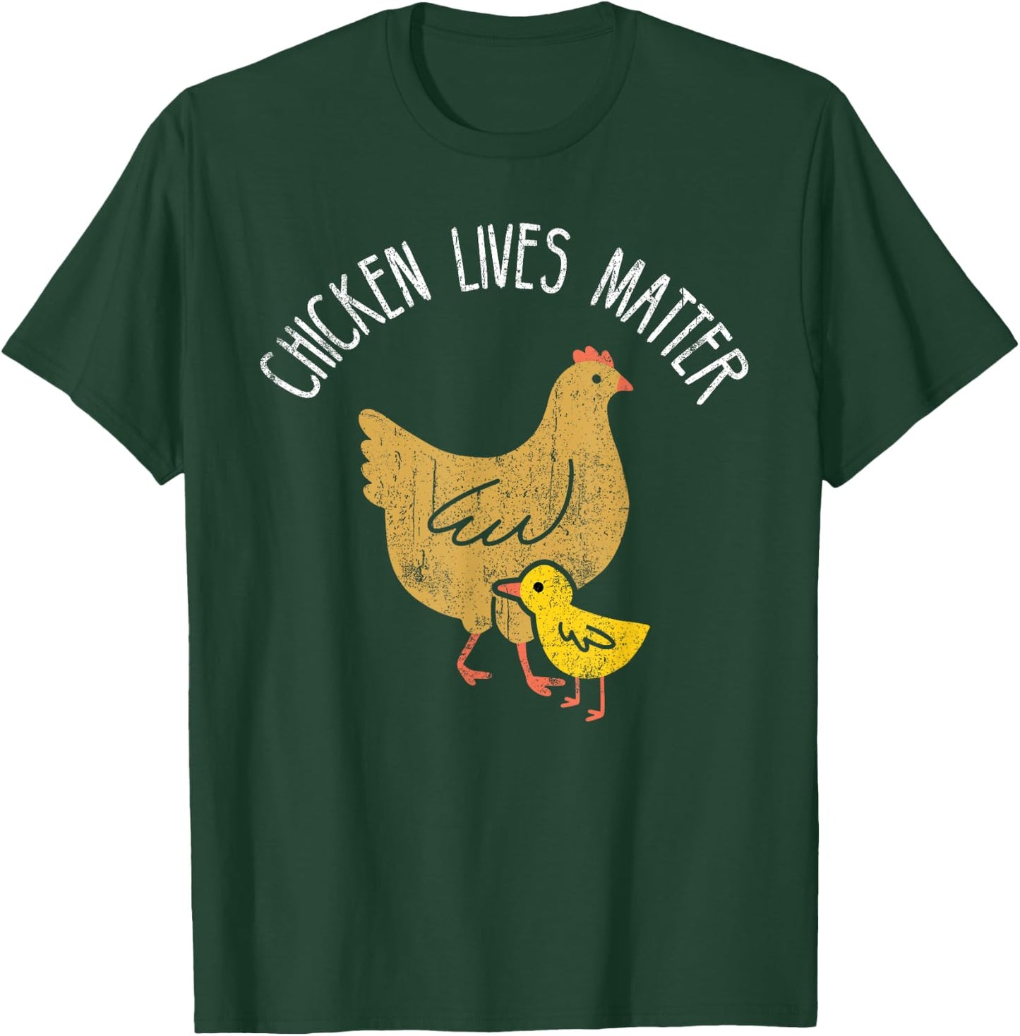 Chicken lives matter cute chicken mom with baby vintage look T-Shirt - T-Shirt | Forest