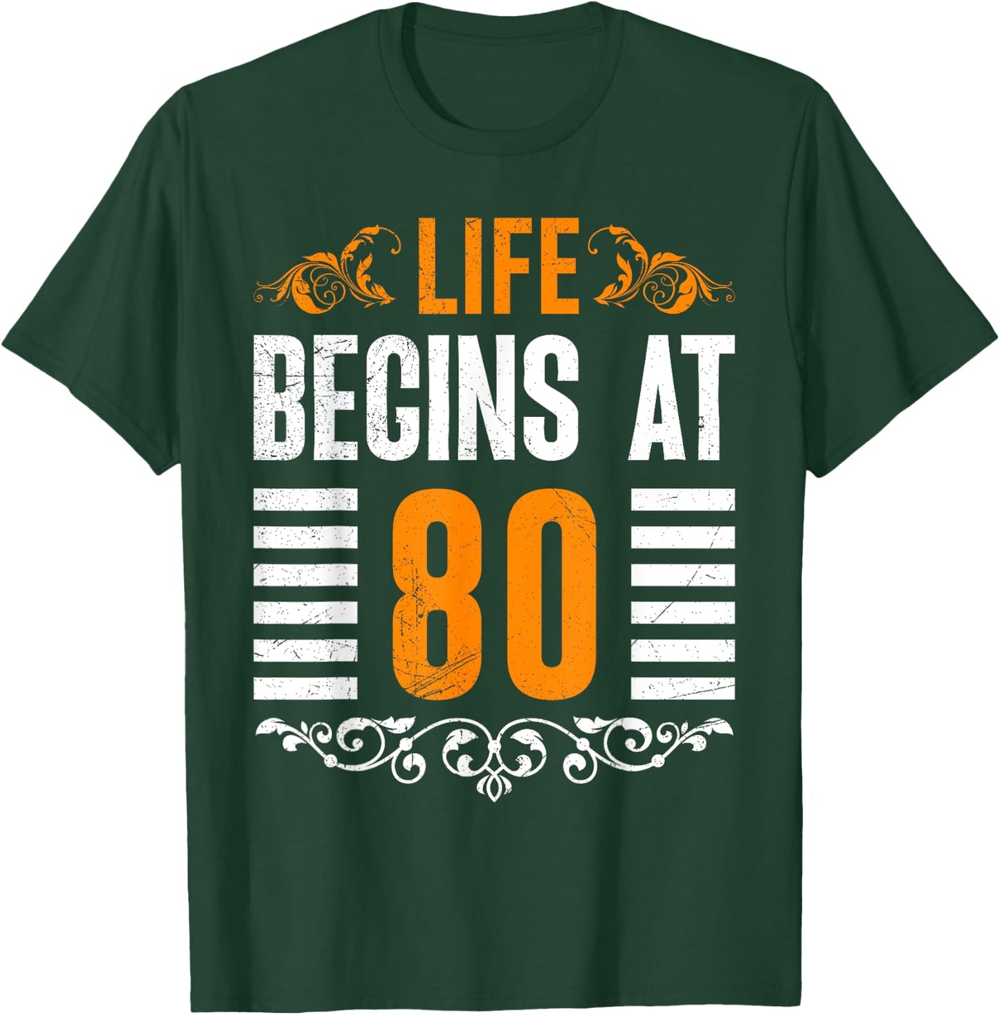 80 Years LIFE BEGINS AT 80 Funny Birthday Party 80 Years T-Shirt - T-Shirt | Forest