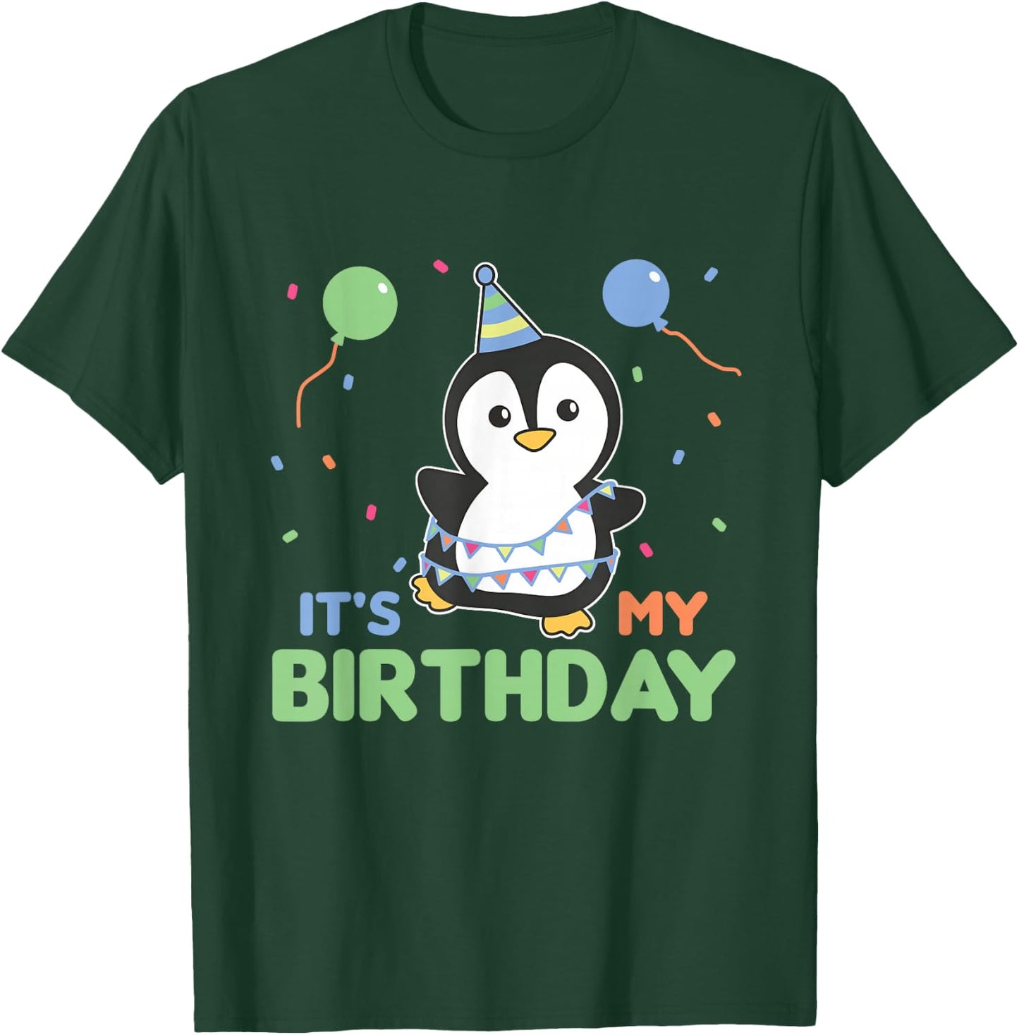 Children's Birthday Penguin It's My Birthday T-Shirt - T-Shirt | Forest