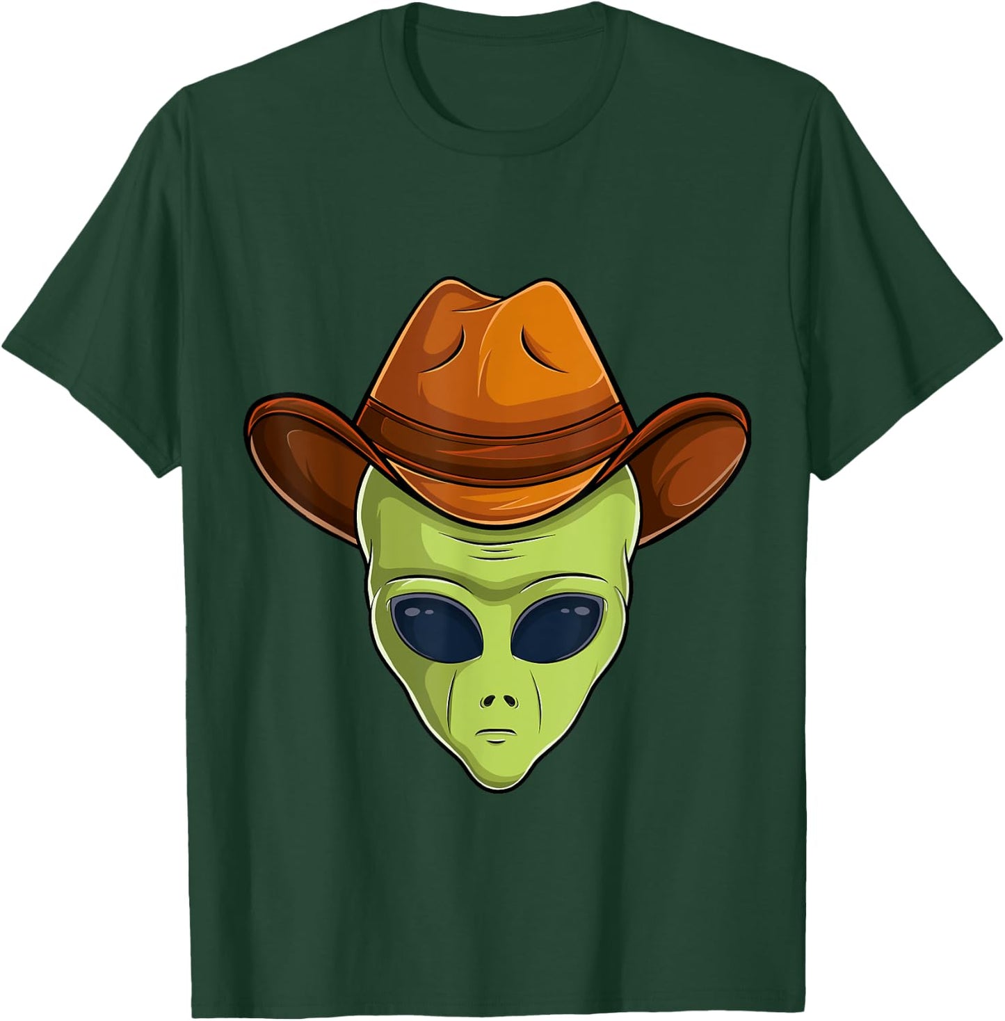 alien face cowboy hat costume Halloween kids UFO cosplay men T-Shirt - T-Shirt | Forest