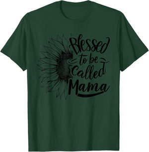 Blessed To Be Called Mama Sunflower Mothers Day T-Shirt - T-Shirt | Forest