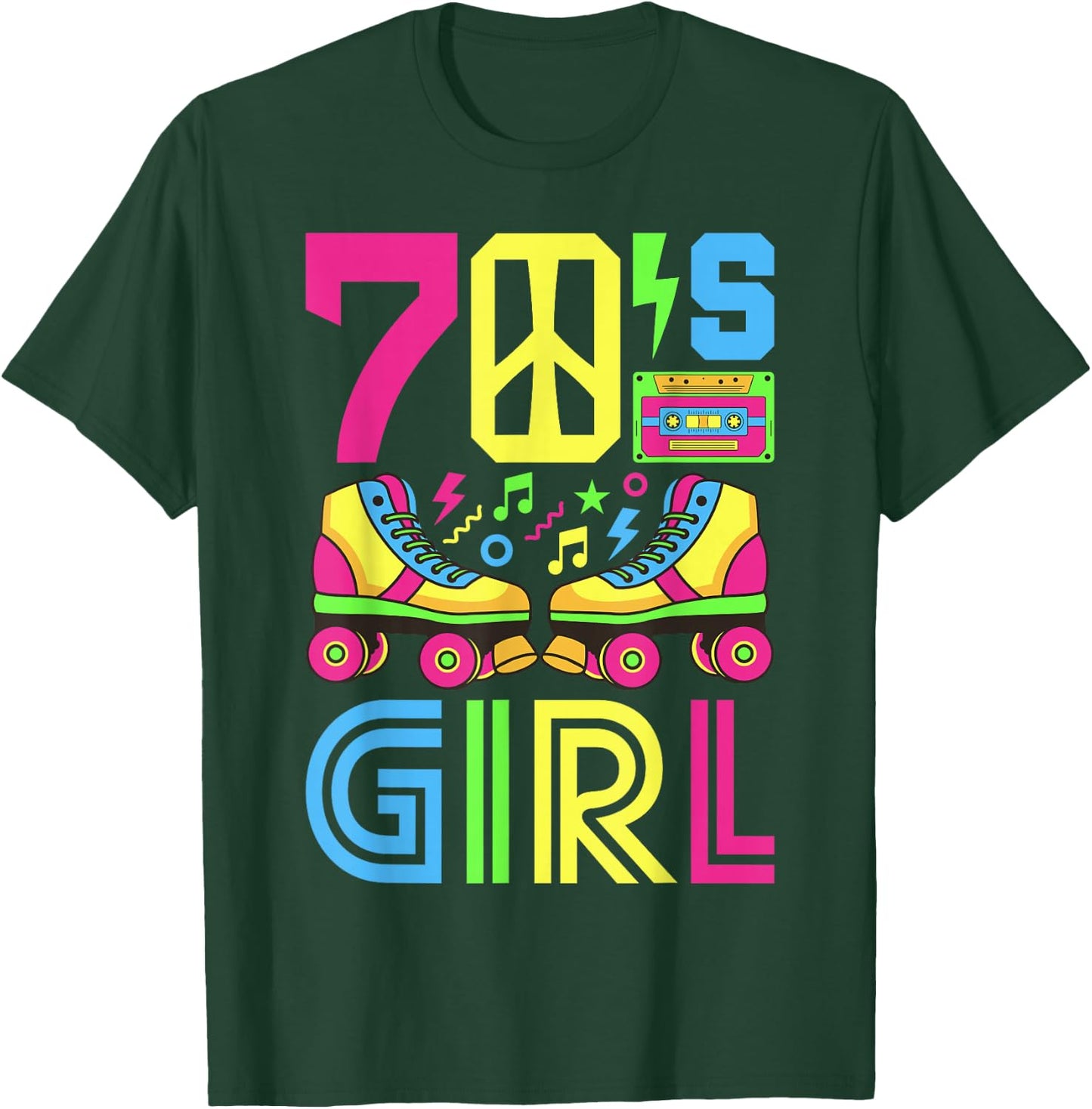 70s Girl 70s Outfit 70s Costume 70s Party 70s , black T-Shirt - T-Shirt | Forest