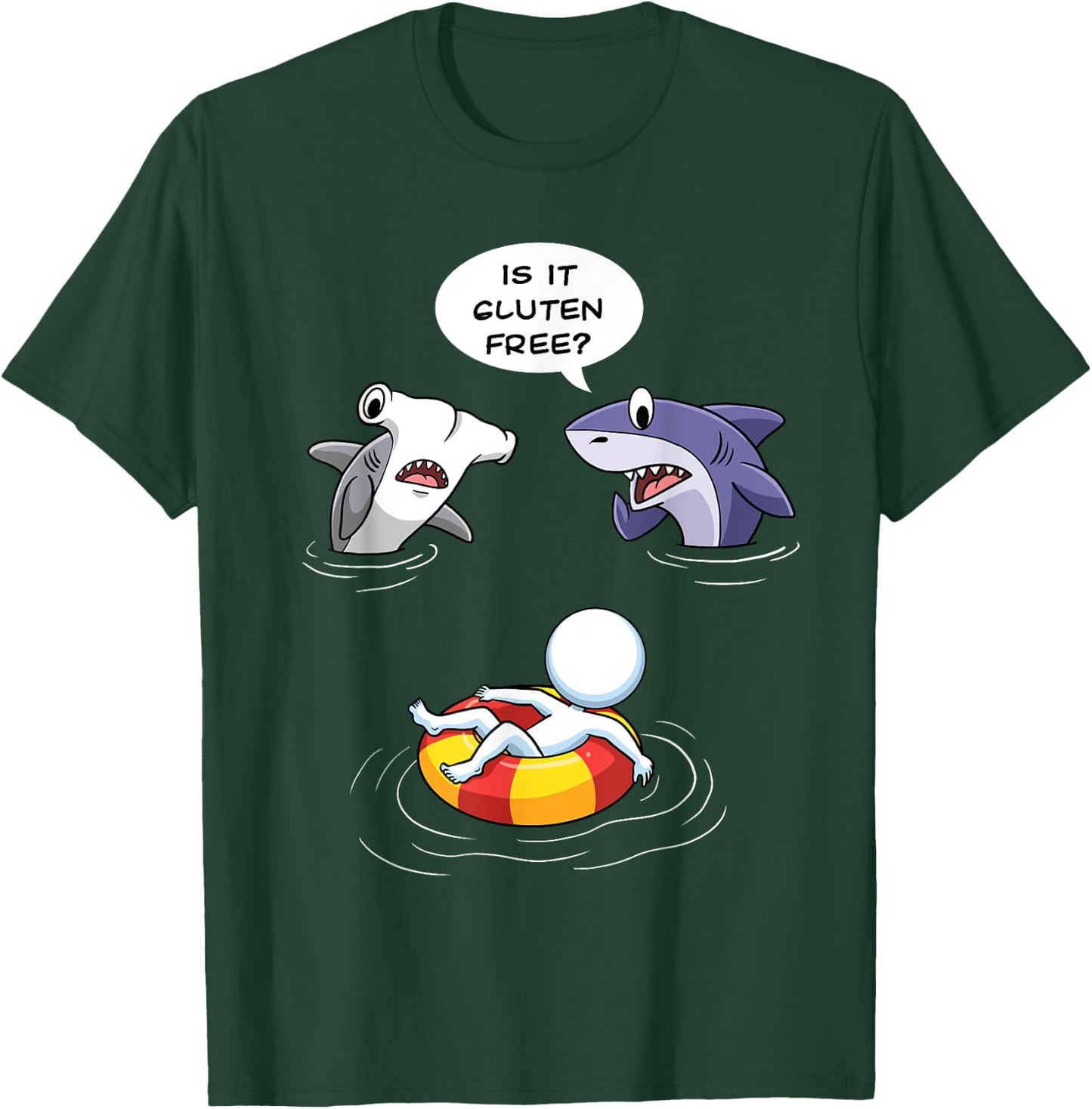 Is it Gluten Free Funny Shark Gluten Allergy Celiac Disease T-Shirt - T-Shirt | Forest