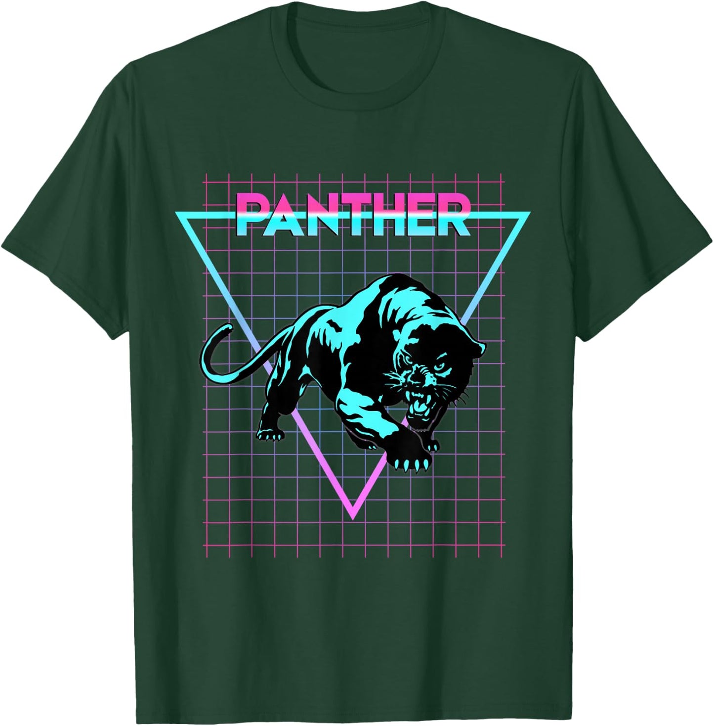 Panther Aesthetic Retro Black Panther T-Shirt - T-Shirt | Forest
