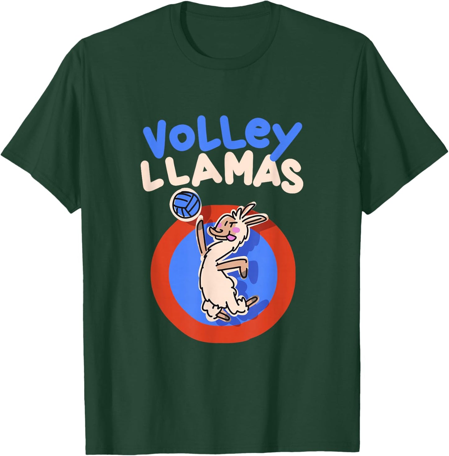 Volley Llamas I Funny Volleyball Lama Alpaca T-Shirt - T-Shirt | Forest