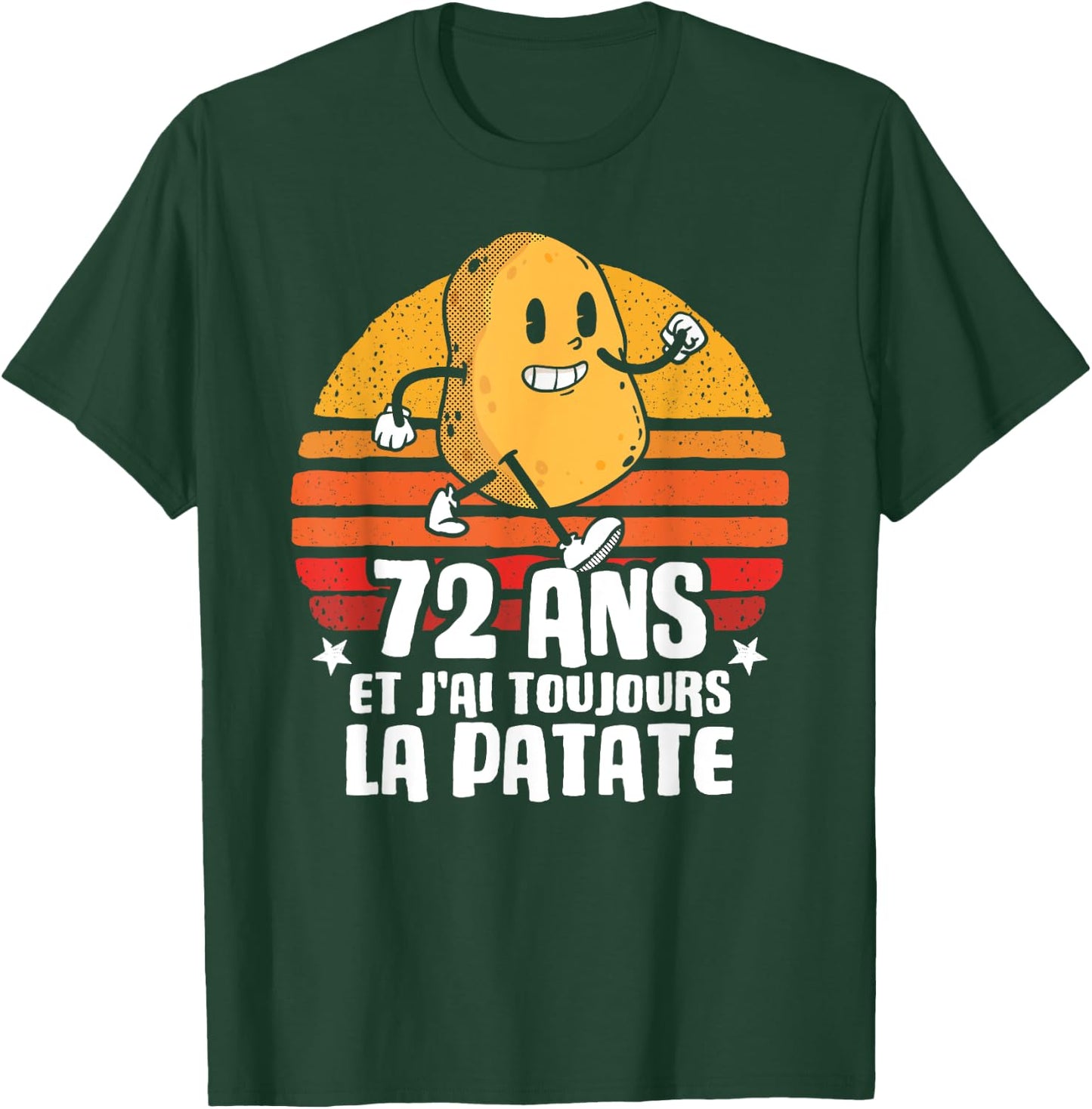Anniv Gift 72 Years Birthday 72 Years Potato , Black, S T-Shirt - T-Shirt | Forest