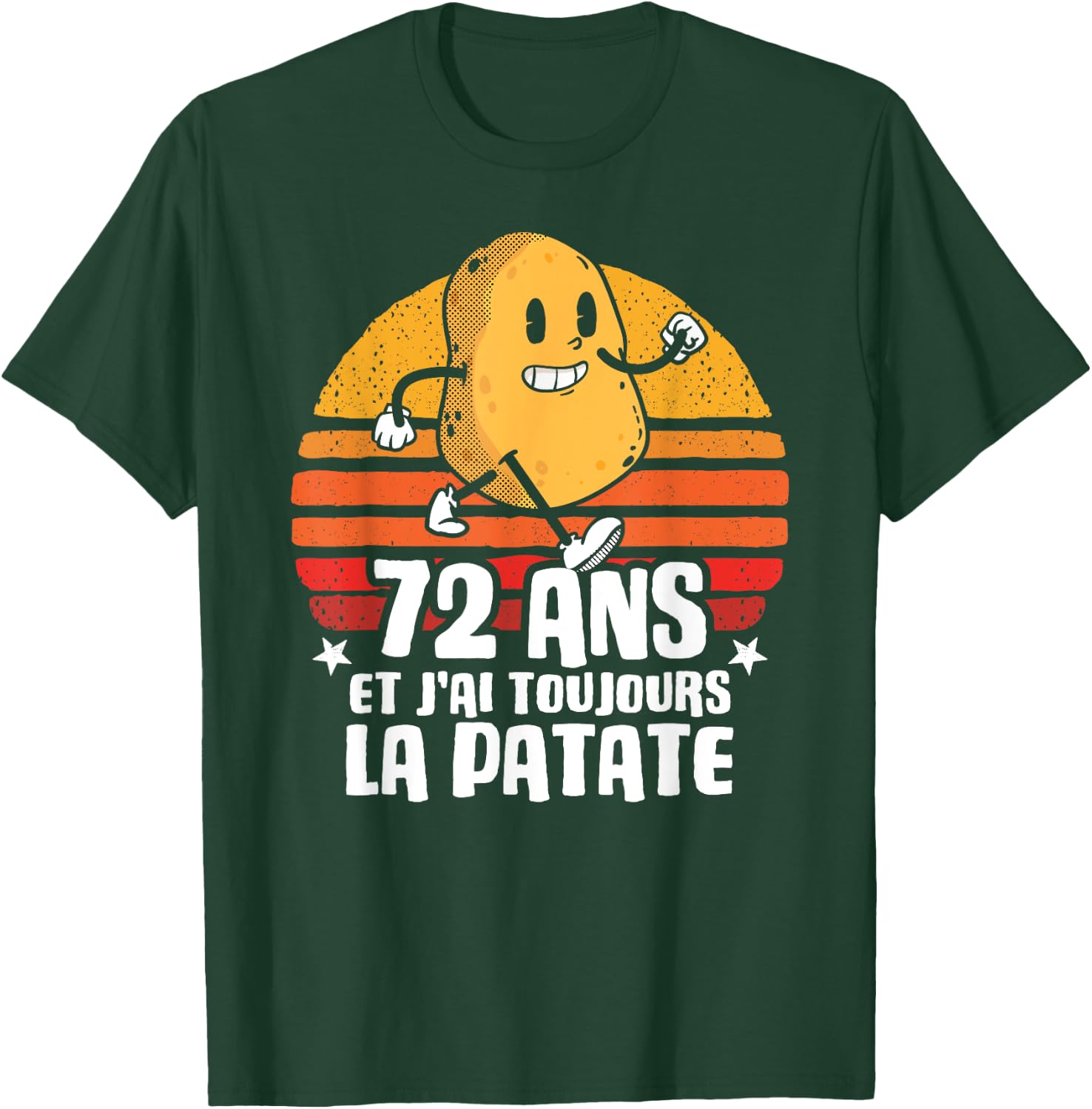 Anniv Gift 72 Years Birthday 72 Years Potato , Black, S T-Shirt - T-Shirt | Forest