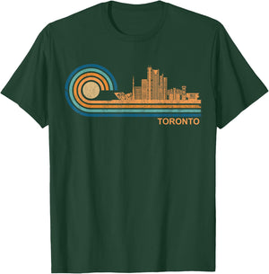 Toronto Skyline Retro Toronto Fan Canada Skyline Toronto T-Shirt - T-Shirt | Forest