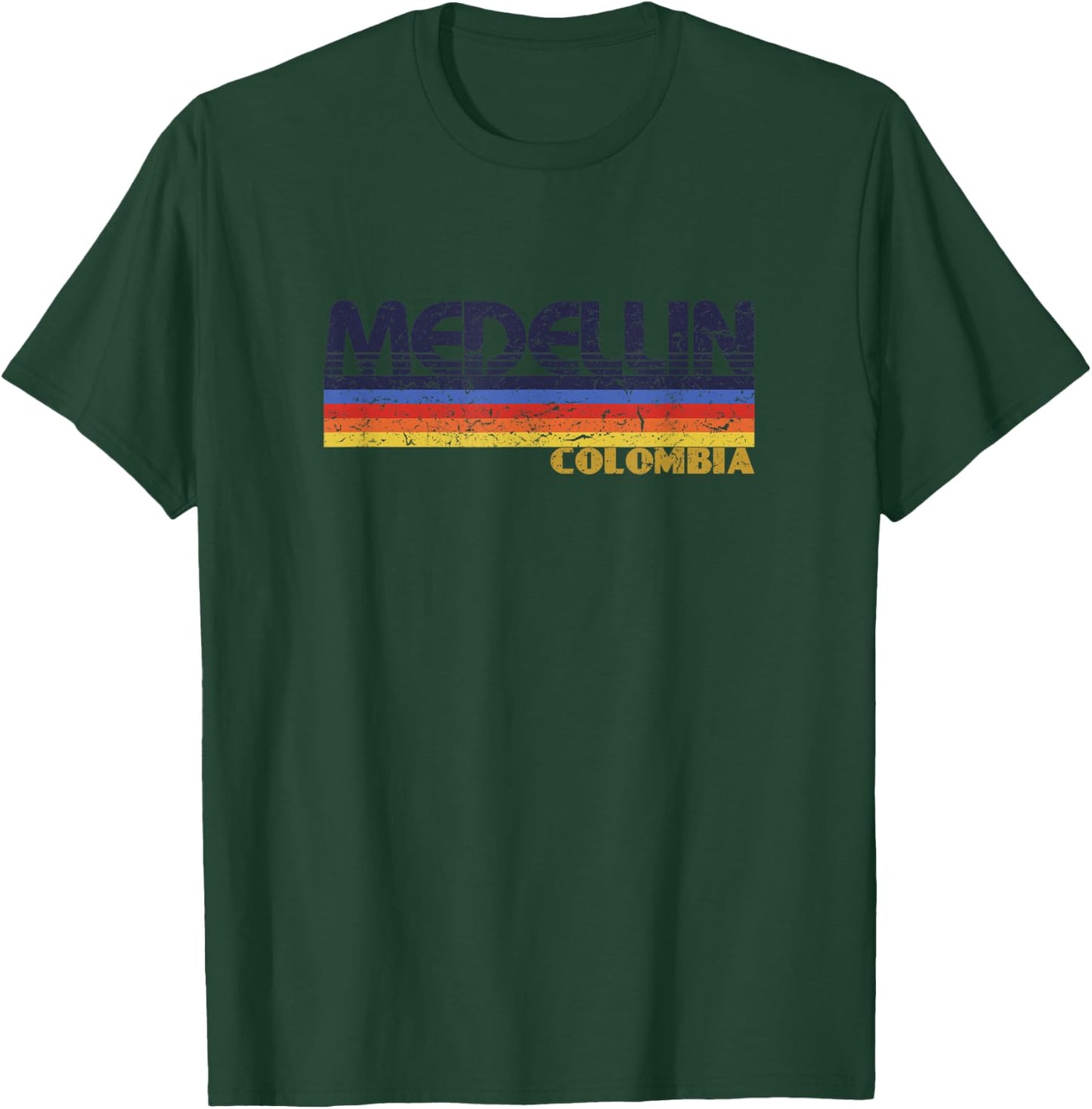 Vintage Medellin Colombia Retro Design T-Shirt - T-Shirt | Forest