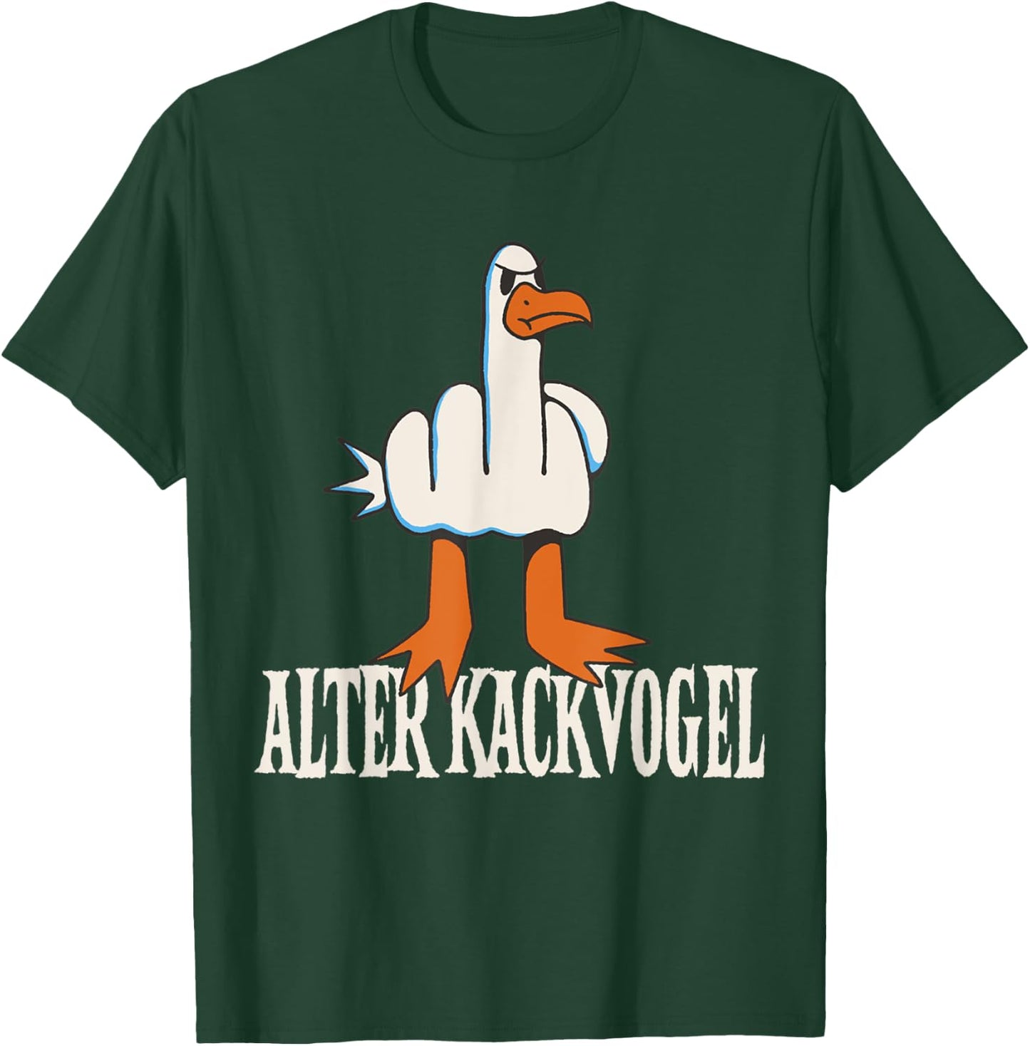 Old Kackbird Grummelige Seagull Funny Seagull , black T-Shirt - T-Shirt | Forest