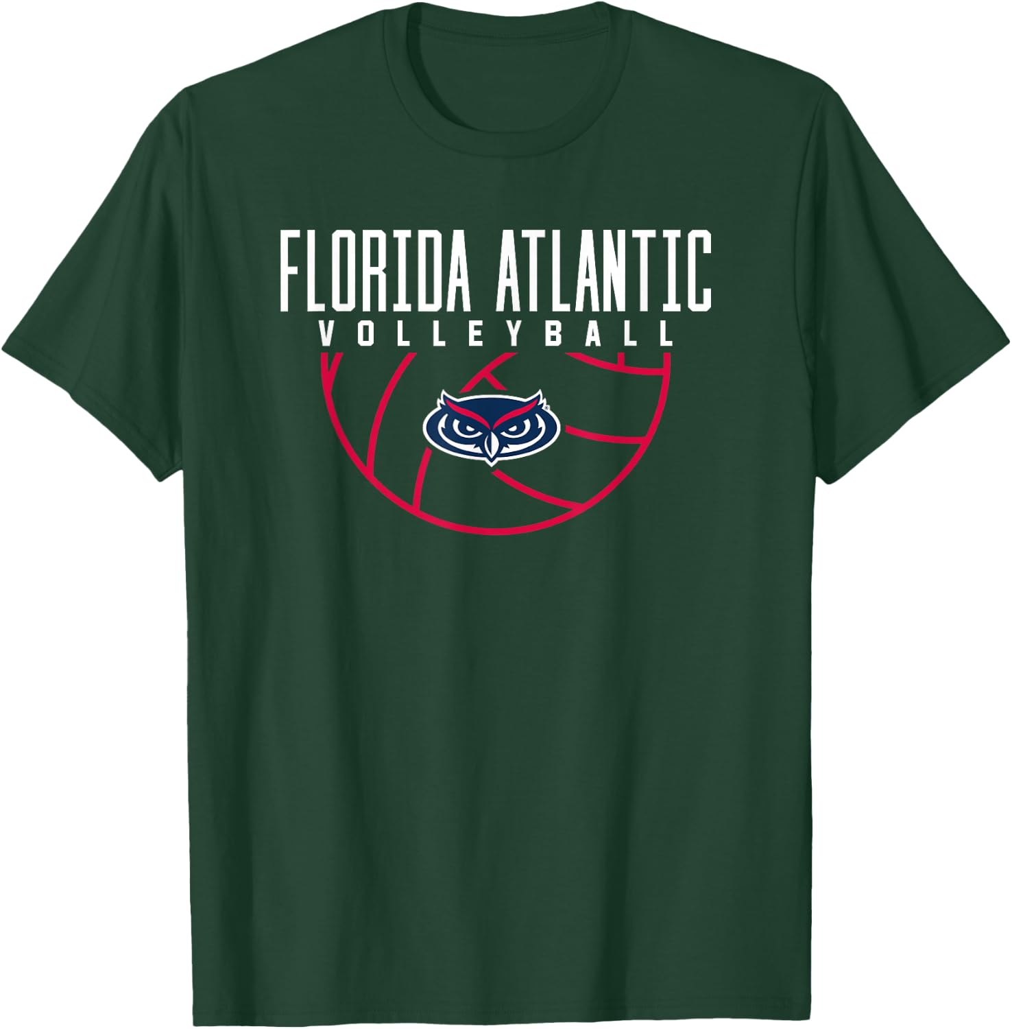 Florida Atlantic University FAU Owls Volleyball T-Shirt - T-Shirt | Forest
