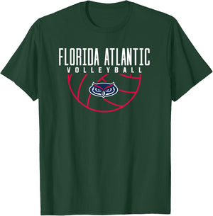 Florida Atlantic University FAU Owls Volleyball T-Shirt - T-Shirt | Forest