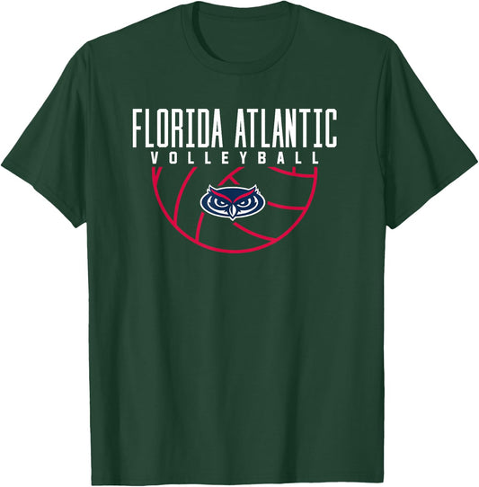 Florida Atlantic University FAU Owls Volleyball T-Shirt - T-Shirt | Forest