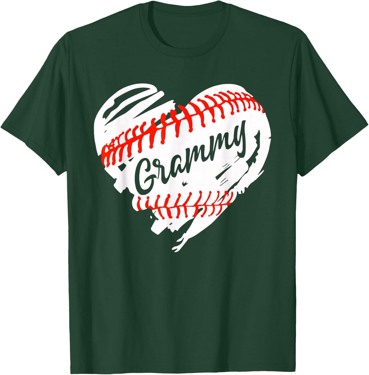 Baseball Heart Baseball Grammy Women Softball Mom Short T-Shirt - T-Shirt | Forest