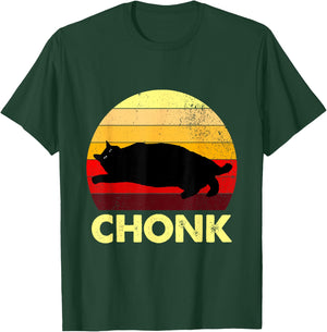 Retro Funny Chonk Cat Women T-Shirt - T-Shirt | Forest