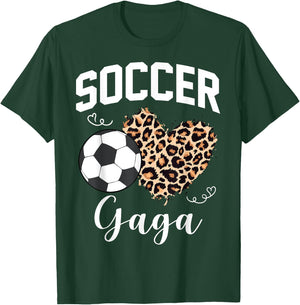 Soccer Gaga Heart Leopard Mom Grandma Matching Family T-Shirt - T-Shirt | Forest