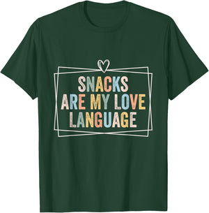 Snacks Are My Love Language Valentine Day Kids Boys T-Shirt - T-Shirt | Forest