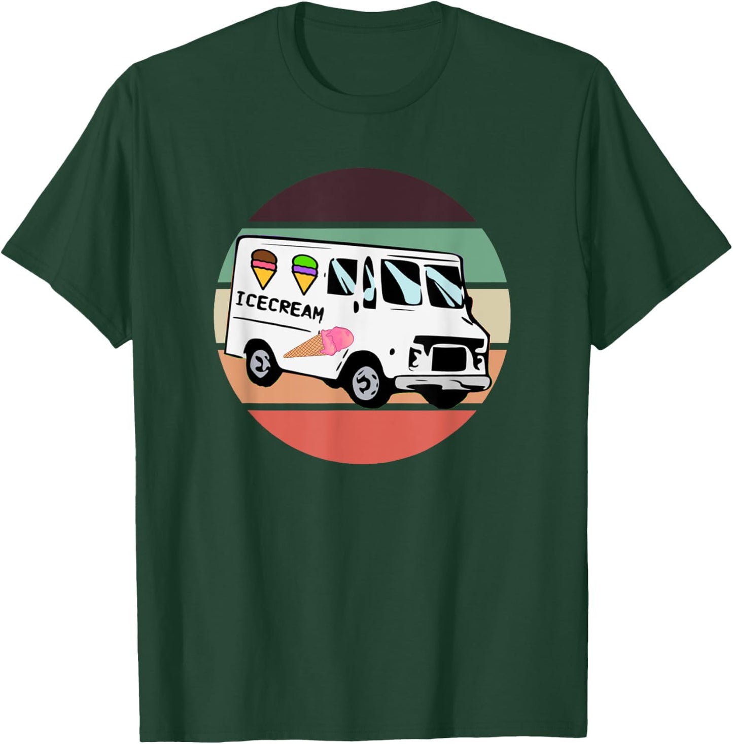 Ice Cream Truck Pastel Sunset Food Truck Ice Cream Men Women Kids T-Shirt - T-Shirt | Forest