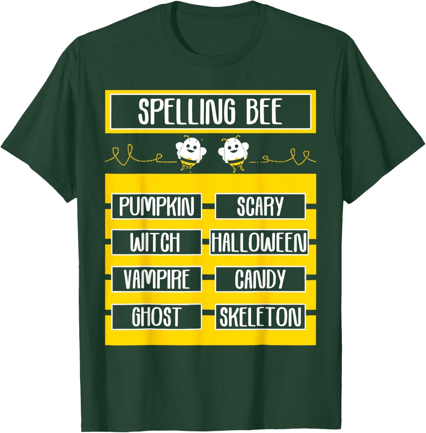 Spelling Bee Halloween Teachers Bee Spelling Competition T-Shirt - T-Shirt | Forest