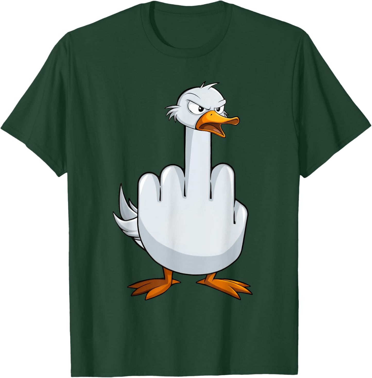 I Don't Give A Duck Middle Finger Funny Offensive Rude Duck T-Shirt - T-Shirt | Forest
