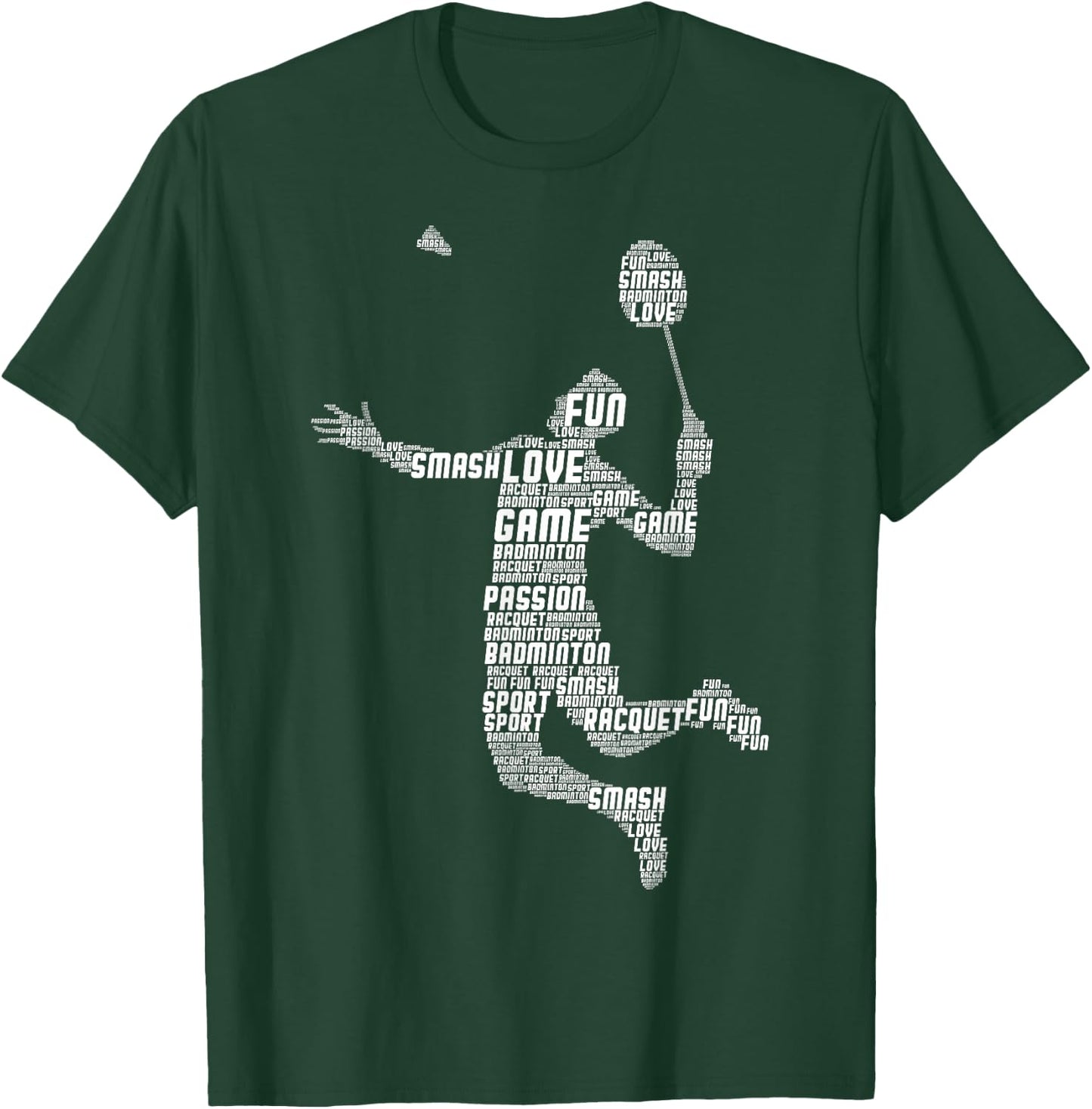 Badminton Player Flying Boys Young Men , Black T-Shirt - T-Shirt | Forest