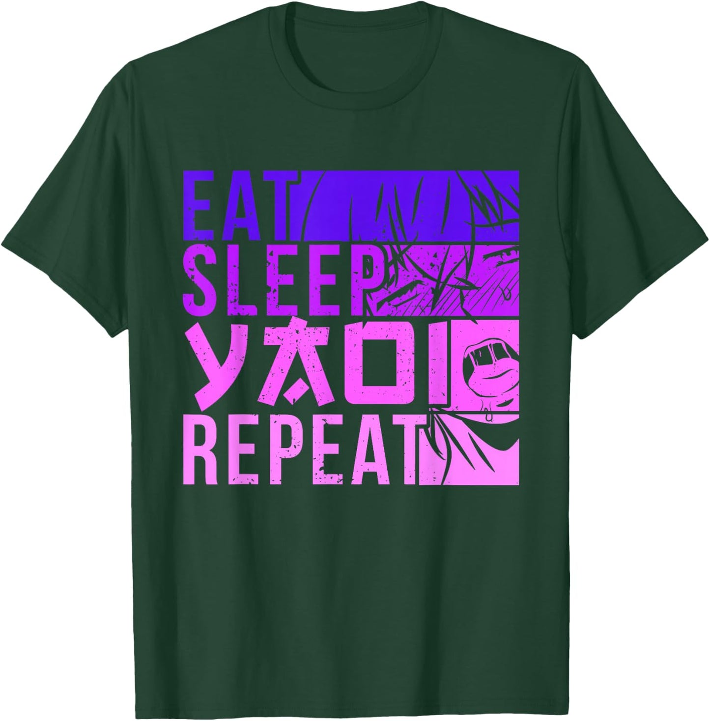 Eat Sleep Yaoi Repeat Fujoshi Anime Boy Gay Manga T-Shirt - T-Shirt | Forest